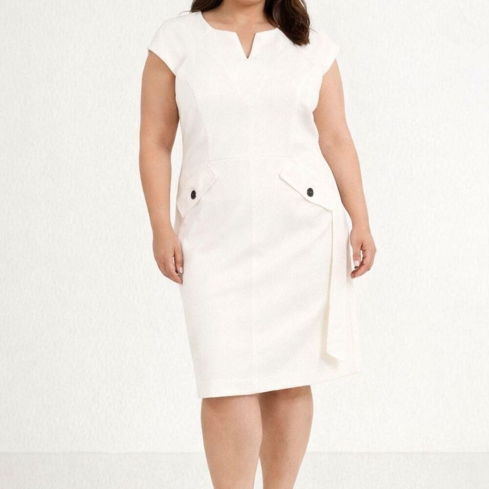 Kasper Women's White and Cream Summer-dresses